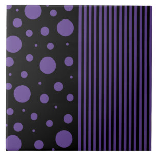 Pontos e tiras em roxo e preto