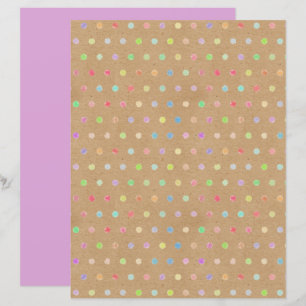 Pontos Funky Falso Papel Kraft Marrom para Álbum d