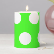Pontos Grandes Brancos Verde Neon