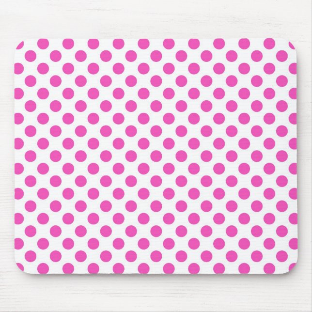 pontos polka rosa em mousepad branco (Frente)