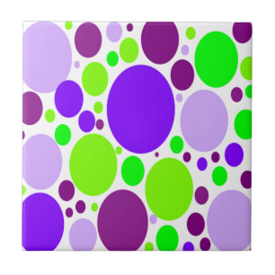 Pontos Polka Verde E Roxo