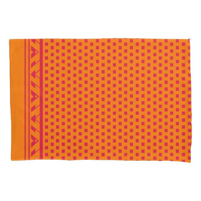 Pontos quadrados geométricos | laranja rosa quente (Frente)