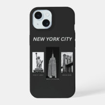 Pontos Turísticos de Nova York Preto e Branco Ilus