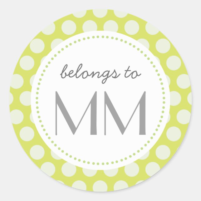 Pontos Verdes Monogramados - Etiquetas DIY (Frente)
