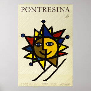 Pontresina, Engadin, suiça, poster de viagens