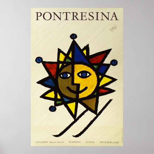 Pontresina, Engadin, Suiça, Poster de viagens (Frente)