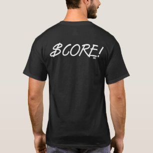 Pontue homens brancos camiseta preta costas