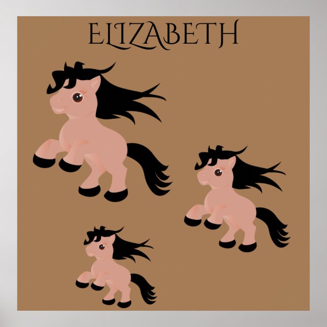 Pony poster com nome personalizado. (Frente)