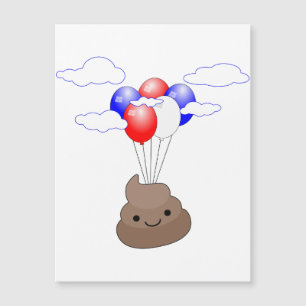 Poo Emoji Voando Com Balões Postcard