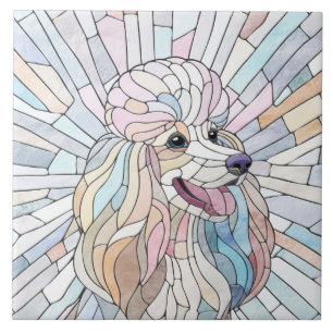 Poodle - arte mosaica pastel