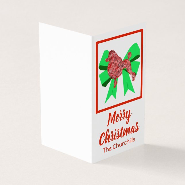 Poodle Christmas Dog & Green Arco Gift (Exterior)