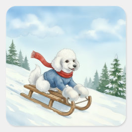 Poodle de Natal no Trenó, Adesivos