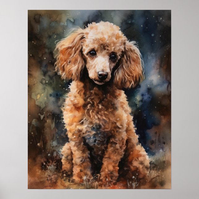 Poodle Dog Art Impressão Poster (Frente)
