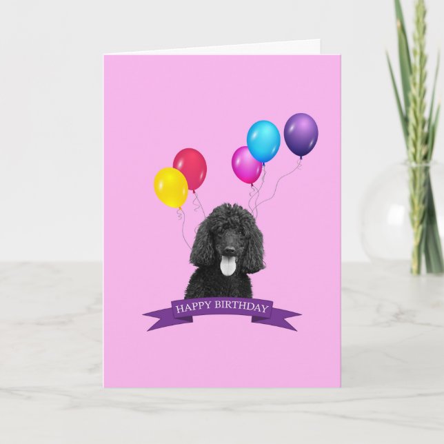 Poodle Dog Feliz Aniversário Cartão de Saudação (Frente)