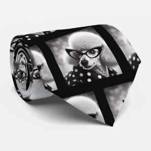 Poodle Engraçado com Óculos Gravata de Pescoço Ner