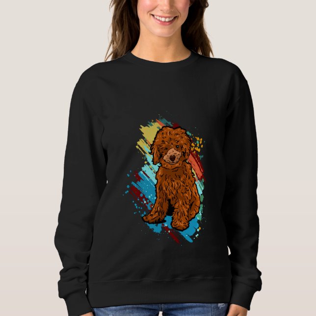 Poodle Engraçado Puppies Pullover (Frente)
