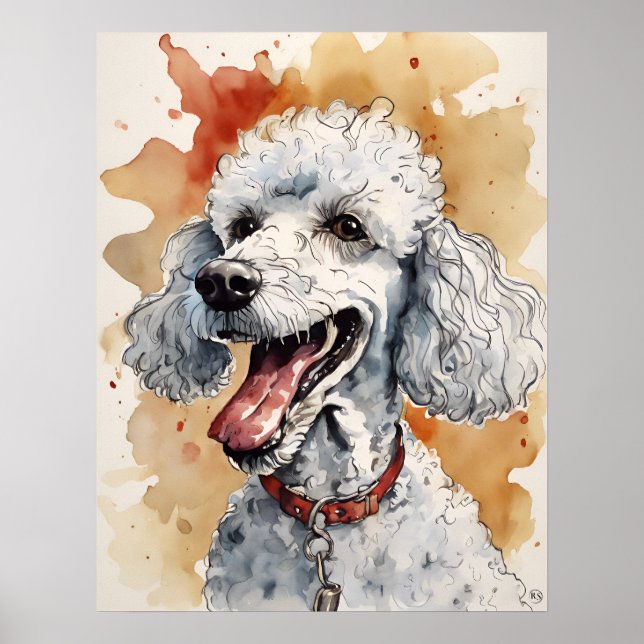Poodle - Impressão de Arte Canina (Frente)