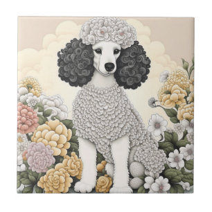 Poodle in Whimsical Flowers