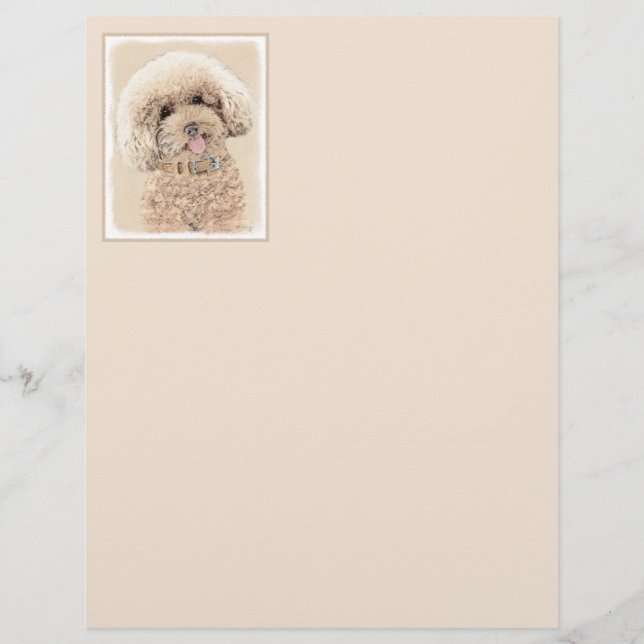 Poodle Miniature Toy Apricot Cream Brown Dog Art (Frente)