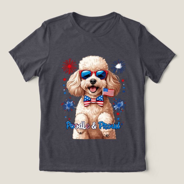 Poodle & Orud - 4 de julho Cão T-Shirt (Design frontal)