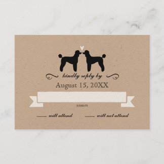 Poodle Padrão Silhouettes Resposta RSVP de Casamen