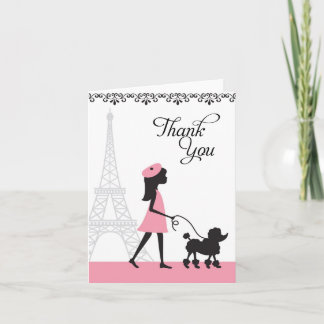 Poodle Paris Obrigado Cartões