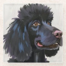 Poodle Preto | Pintura de Pet em Aquarela de Cacho