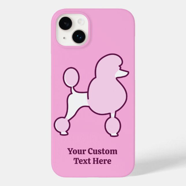 Poodle Rosa de Texto Personalizado (Verso)