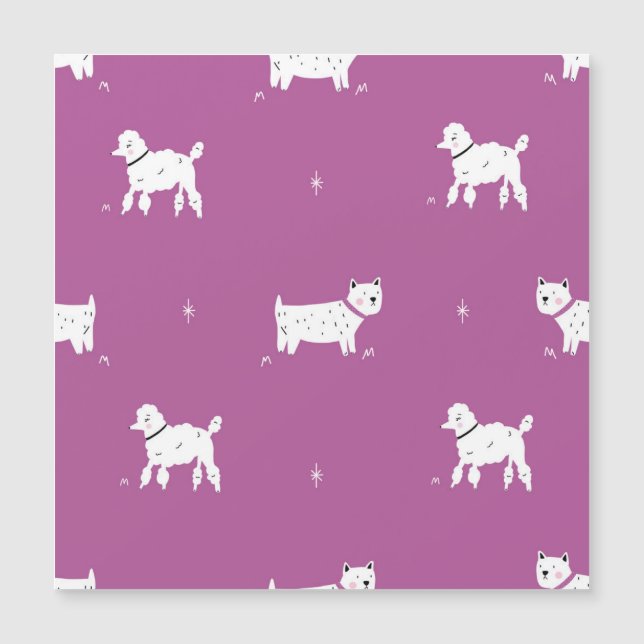 Poodle Roxo: Padrão Retroativo Monocromático (Frente)