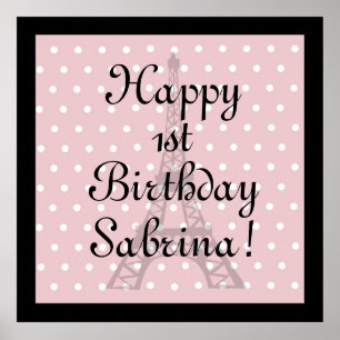 Poodles em Paris Pink Poster