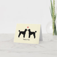 Poodles Pretos Padrão Agradecimento de Casamento