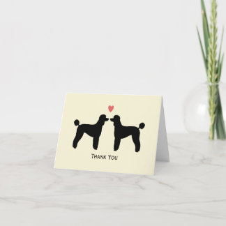 Poodles Pretos Padrão Agradecimento de Casamento