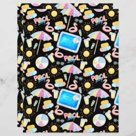 Pool Party Scrapbook Paper in Black