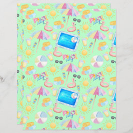 Pool Party Scrapbook Paper in Green