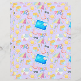 Pool Party Scrapbook Paper in Purple