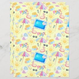 Pool Party Scrapbook Paper in Yellow