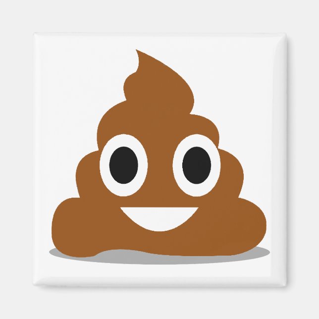 Poop Emoji Emoticon Imã de geladeira Engraçada (Frente)