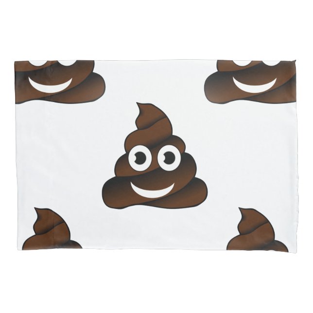 poop engraçado emoji travesseiro pillowcase (Frente)