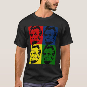 Pop art Abe Lincoln Retrato 4 cores - Camisa