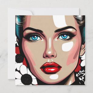 Pop Art Ai Comic Book Face de Mulher