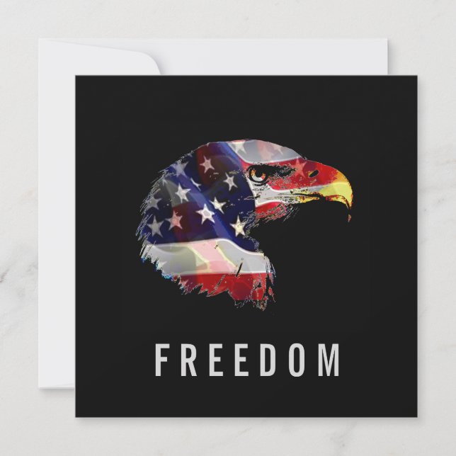 Pop Art American Flag Eagle Freedom Patriot Card (Frente)