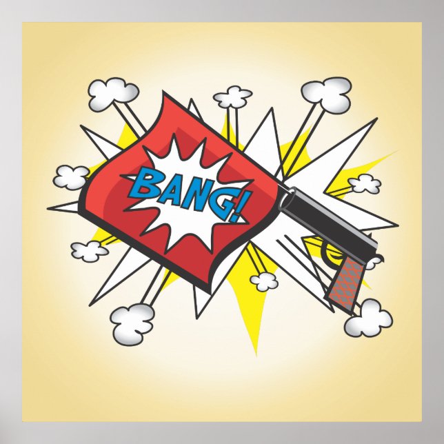 Pop-art Comic book inspirado no Bang Gun poster (Frente)
