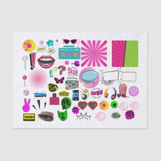 Pop Art e Comic Images - Papel de dissociação (Frente )