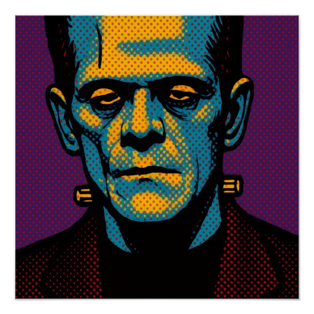 Pop Art Frankenstein Canvas Impressão (Frente)