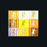 Pop Art Geckos - Canvas<br><div class="desc">Geckos coloridos na parede de bambu</div>