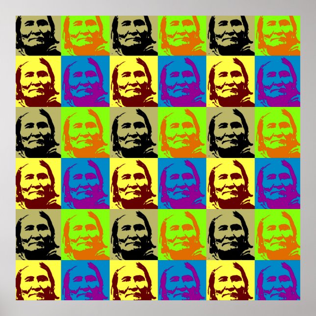 Pop Art Geronimo Poster - Símbolo de Liberdade e P (Frente)