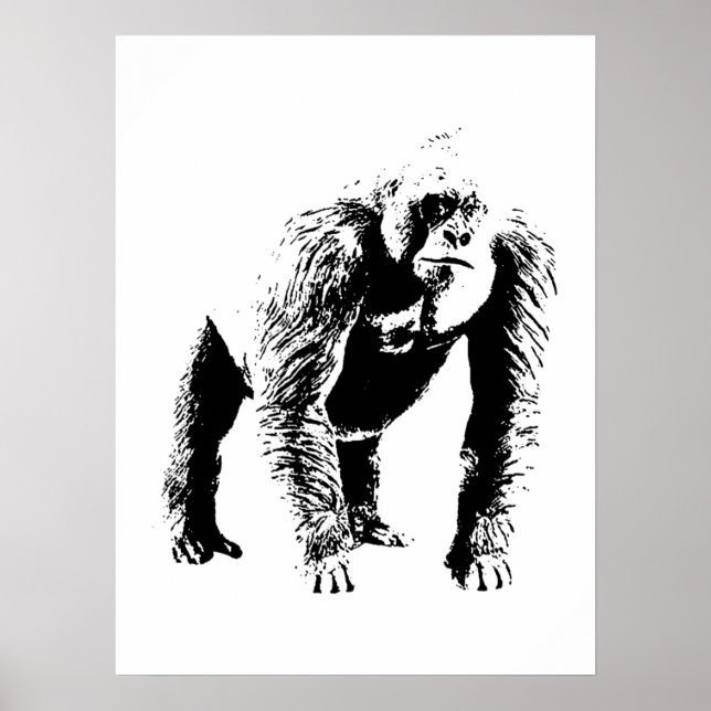 Pop Art Gorilla Poster Impressão (Frente)