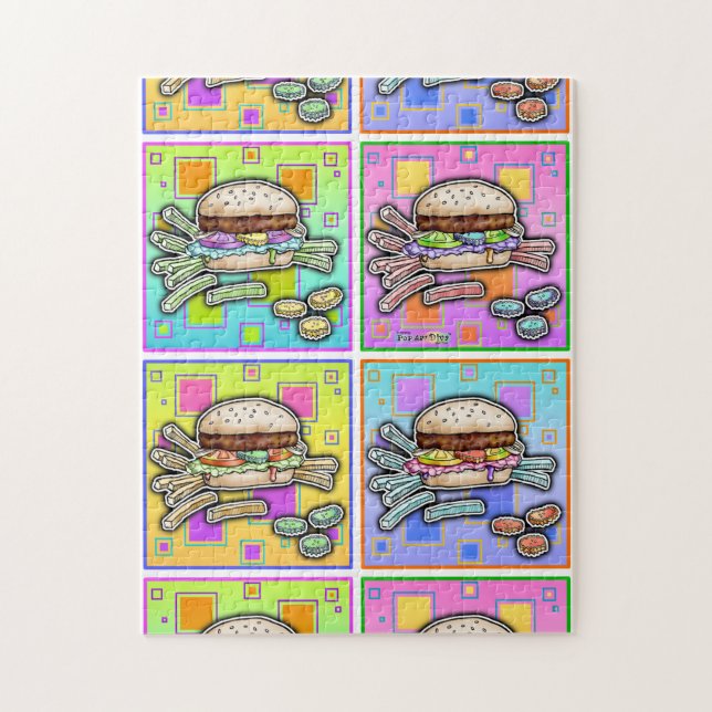 Pop Art HAMBURGER QUEBRA-CABEÇA (Vertical)