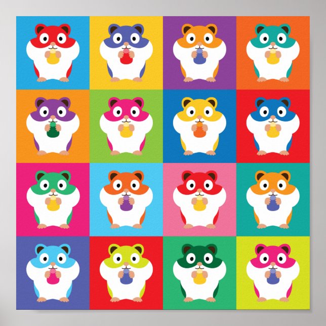 Pop Art Hamsters Poster (Frente)
