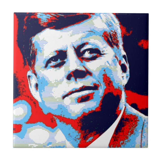 Pop Art JFK John F. Kennedy Red Blue (Frente)